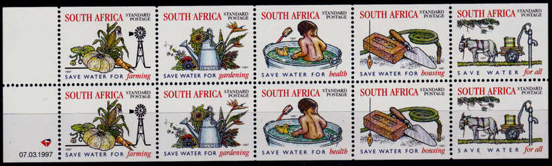 RSA 1997, 7 March. NATIONAL WATER CONSERVATION, booklet pane, MNH, CV R 150.00 view scans