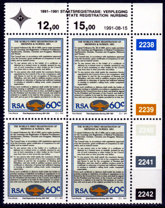 RSA 1991, 15 Aug. STATE REGISTRATION NURSES and MIDWIVES, control, MNH, CV R 14.00 view scans