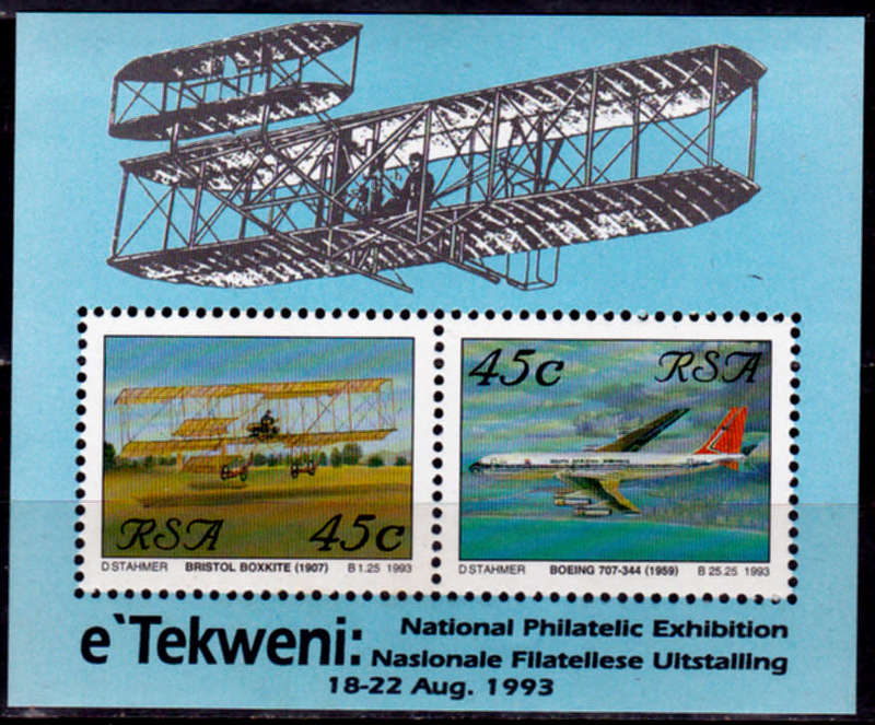 RSA 1993, 7 May. AVIATION IN SA, minisheet, MH, CV R 40.00 view scans