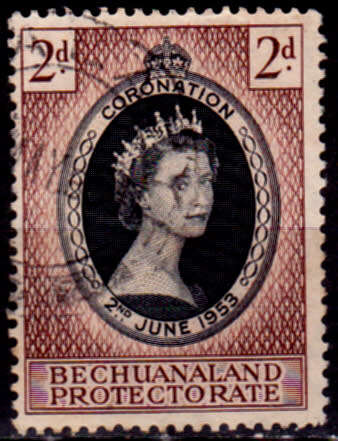 BECHUANALAND PROTECTORATE 1953, 2 June. CORONATION QEII, single, UH, CV R 5.00, view scans