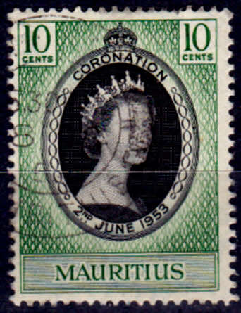 MAURITIUS 1953, 2 June. CORONATION OF QEII, single, UH, CV +/-R 5.00, view scans