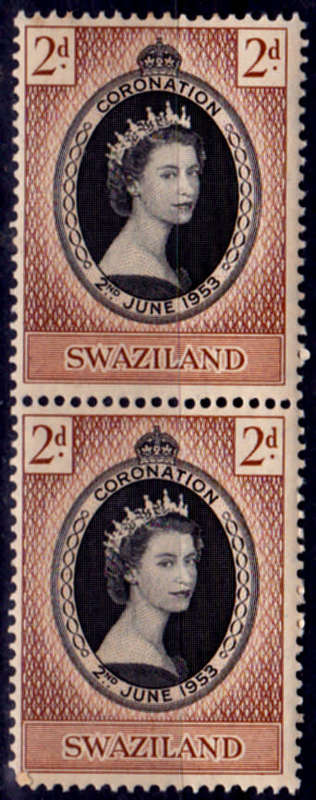 SWAZILAND 1953, 2 June CORONATION of QEII, single pair, MNH, CV R 16.00, view scans