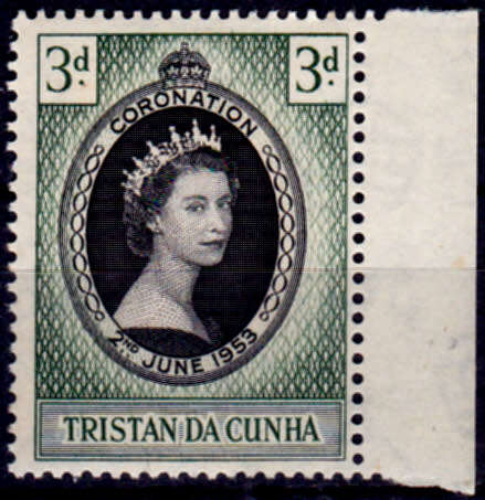 TRISTAN DA CUNHA 1953, 2 June, CORONATION of QEII, single, MNH, CV +/-R 20.00, view scans
