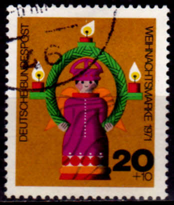 GERMANY 1971, 11 Nov. CHRISTMAS STAMPS, single, UH, CV+/- R 10.00 view scans