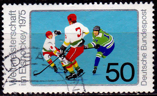 GERMANY 1975, 14 Feb. ICE HOCKEY WC, single, UH, CV+/- R 5.00 view scans