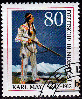 GERMANY 1987, 12 Feb. 75th ANNIV DEATH OF KARL MAY, single, UH, CV+/- R 10.00 view scans