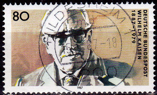 GERMANY 1987, 5 May. 100th ANNIV BIRTH WILHELM KAISEN, single, UH, CV+/- R 5.00 view scans