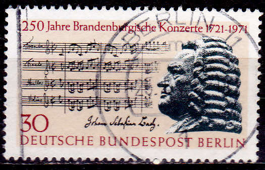 GERMANY BERLIN 1971, 14 July. 250th ANNIV JS BACH`S CONCERTS, single, UH, CV +/-R 10.00 view scans