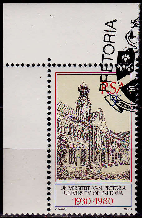 RSA 1980, 9 Oct. 50th ANNIV UNIV OF PRETORIA, single, CTO, CV R ?? view scans