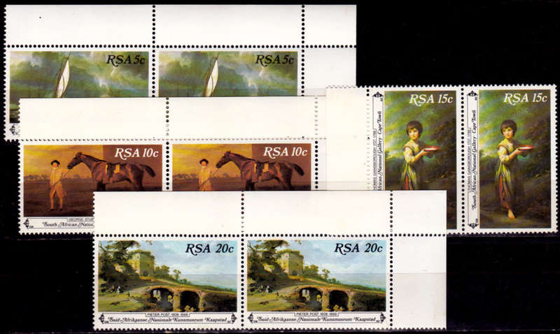 RSA 1980, 3 Nov. NATIONAL ART GALLERY CAPE TOWN, set pairs, MNH, CV R 20.00 view scans