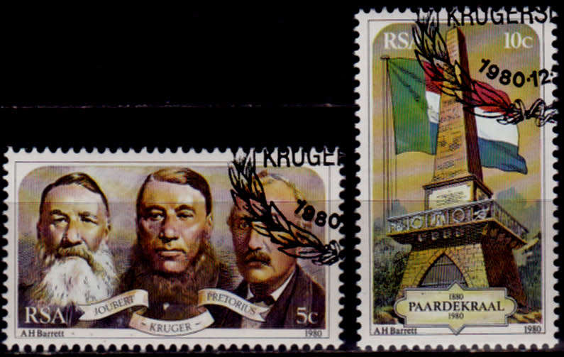 RSA 1980, 15 Dec. PAARDEKRAAL MONUMENT, set, CTO, CV R ?? view scans