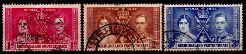 BECHUANALAND PROTECTORATE 1937, 12 May. CORONATION KGVI and QE, set, UH, CV R 60.00 view scans
