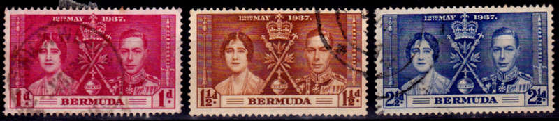 BERMUDA 1937, 14 May. CORONATION of KGVI and QE, set, UH, CV +/- R 55.00, view scans