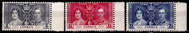 CYPRUS GREEK 1937, 12 May. CORONATION of KGVI and QE, MH, CV +/- R 75.00 view scans
