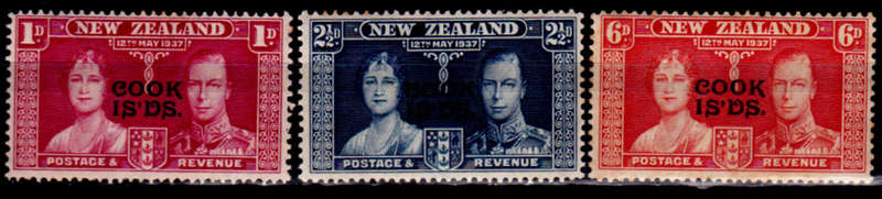 COOK ISLANDS 1937, 1 June, CORONATION of KGVI and QE, set, MH, CV +/-R 25.00 view scans
