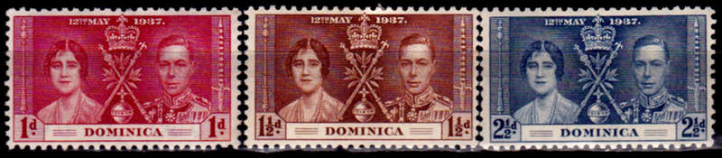DOMINICA 1937, 12 May. CORONATION of KGVI and QE, MH, CV +/- R 35.00 view scans