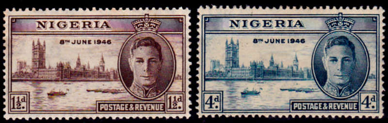 NIGERIA 1946, 21 Oct. VICTORY, set, MH, CV +/-R 10.00 view scans