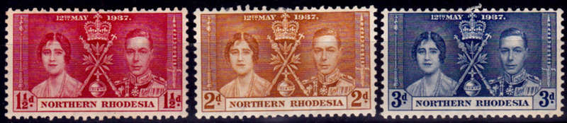 NORTHERN RHODESIA 1937, 12 May. CORONATION of KGVI and QE, MH, CV R 26.00 view scans
