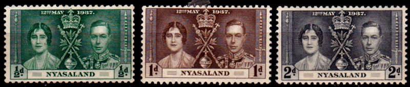 NYASALAND 1937, 12 May. CORONATION KGVI and QE, MH, CV +/-R 25.00 view scans