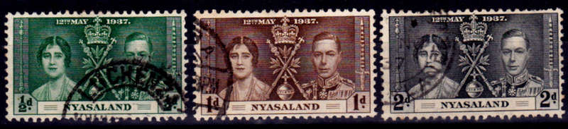 NYASALAND 1937, 12 May. CORONATION KGVI and QE, UH, CV +/-R 40.00 view scans