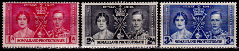 SOMALILAND PROTECTORATE 1937. CORONATION of KGVI and QE, set, MH, CV+/-R 50.00 view scans