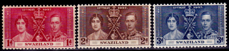 SWAZILAND 1937, 12 May. CORONATION KGVI and QEI, set, MH, CV R 33.00  view scans