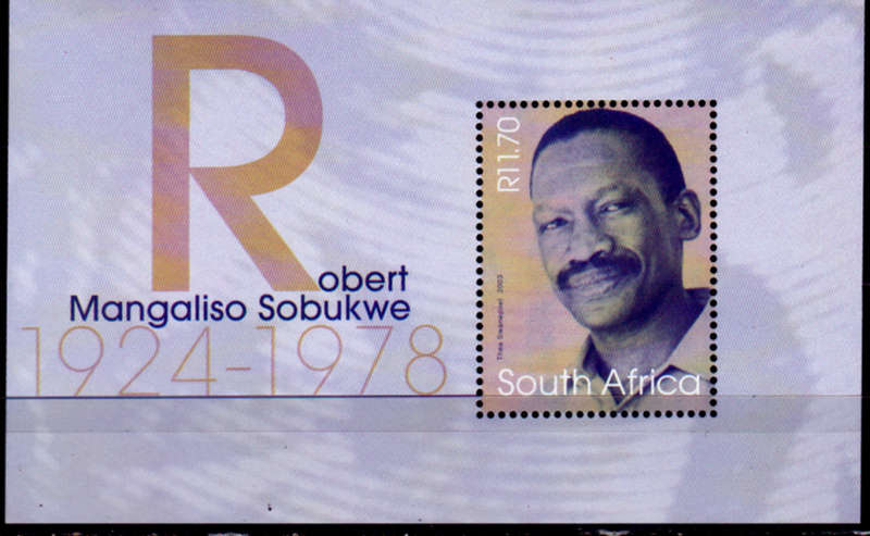 RSA 2003, 24 Sept. ROBERT M SOBUKWE, minisheet, MH, CV R 300.00 view scans