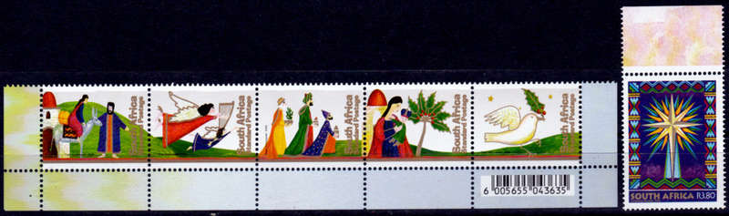 RSA 2003, 3 Nov. CHRISTMAS, setenant strip and single, MH, CV R 170.00 view scans