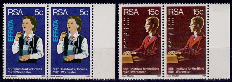 RSA 1981, 12 June. INSTITUTE DEAF AND BLIND, set pairs, MNH  CV R 7.00 view scans