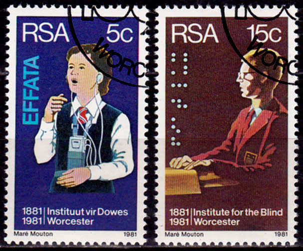 RSA 1981, 12 June. INSTITUTE DEAF AND BLIND, set, CTO, CV R ?? view scans