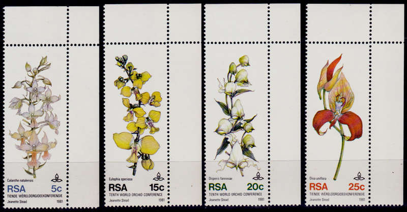 RSA 1981, 11 Sept. 10th WORLD ORCHID CONFERENCE, set, MNH, CV R 10.00, view scans