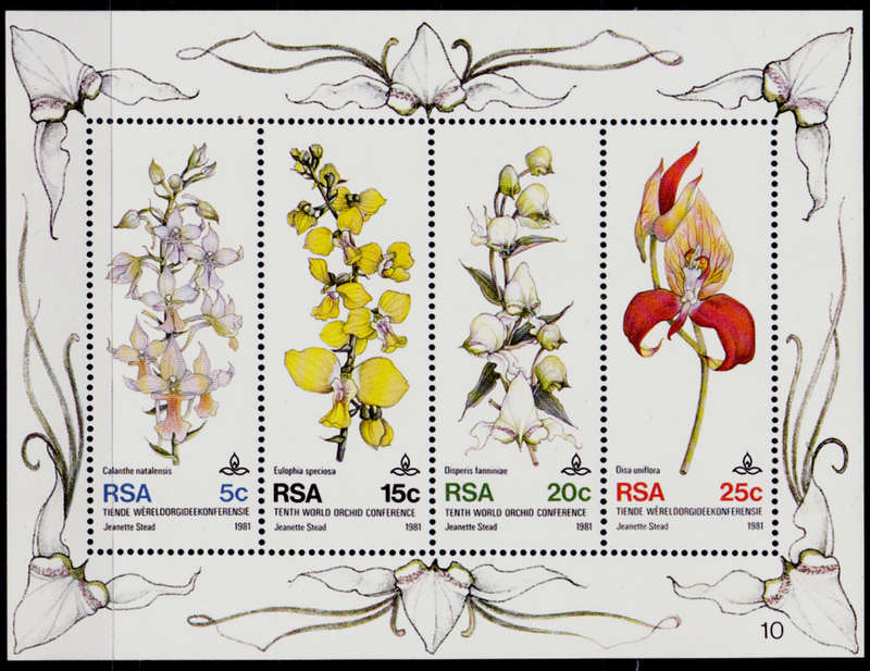 RSA 1981, 11 Sept. 10th WORLD ORCHID CONFERENCE, minisheet, MNH, CV R 10.00, view scans