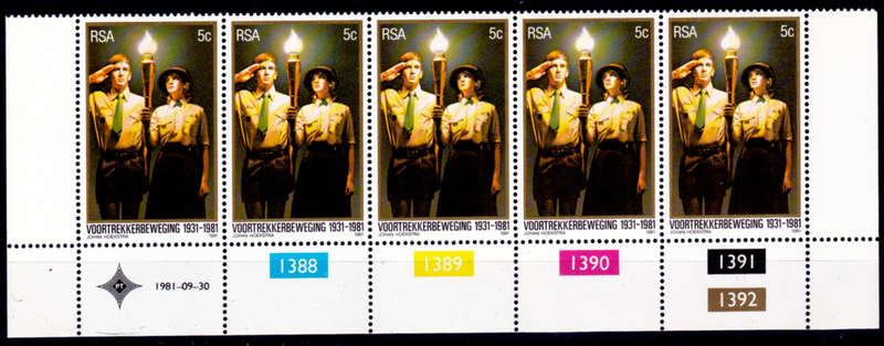 RSA 1981, 30 Sept. 50th ANNIV VOORTREKKER MOVEMENT, single strip, MNH, CV R 5.00 view scans
