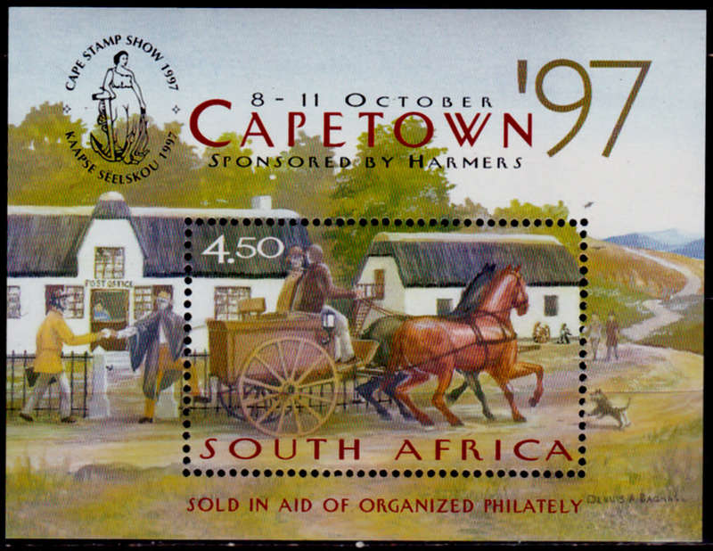 RSA 1997, 8 Oct. CAPE TOWN NATIONAL STAMP EXHIBITION, minisheet, MNH, CV R 60.00 view scans