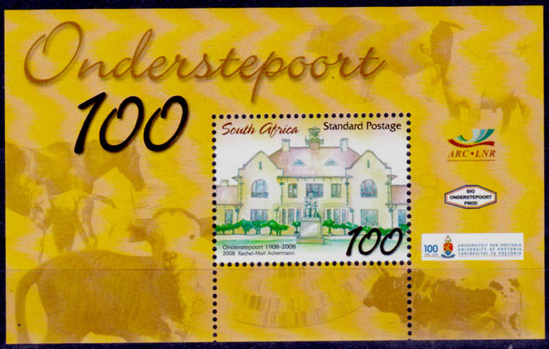 RSA 2008, 8 Oct. 100 YEARS ONDERSTEPOORT, minisheet, MNH, CV R 30.00 view scans