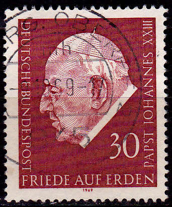 GERMANY 1969, 2 Oct. POPE JOHANNES XXIII, single, UH, CV +/-R 5.00 view scans