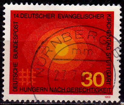 GERMANY 1969, 7 July. 14th GERMAN EVANGELICAL CHURCH DAY, single, UH, CV +/-R 5.00 view scans