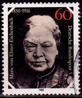 GERMANY 1980, 14 Aug. 150th ANNIV BIRTH MARIE VON EBNER, single, UH, CV+/- R 5.00 view scans