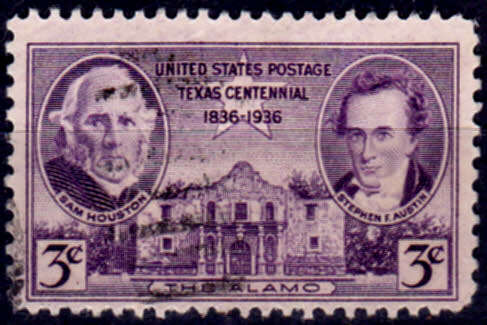 USA 1936, 2 March. 100th ANNIV STATE OF TEXAS, single, UH, CV +/-R 5.00 view scans