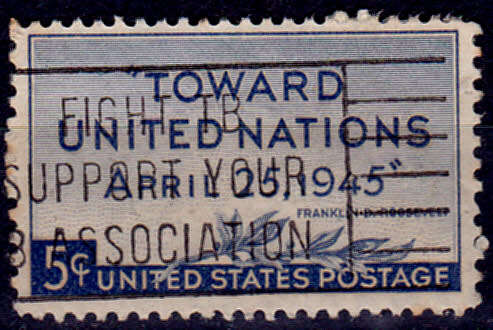 USA 1945, 25 April. UNITED NATIONS CONFERENCE, single, UH, CV +/-R 5.00 view scans