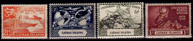 CAYMAN ISLANDS 1949, 10 Oct. 75th ANNIVERSARY of UPU, set, MH, CV +/-R 70.00 view scans
