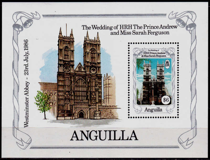 ANGUILLA 1986, 23 July. WEDDING OF HRH PRINCE ANDREW, minisheet, MNH CV +/-R 105.00 view scans