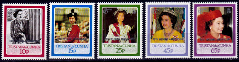 TRISTAN DA CUNHA 1988, 9 March. 40th ANNIV WEDDING QEII, set, MNH, CV +/-R 70.00, view scan.