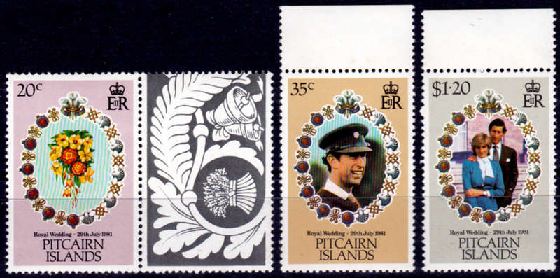 PITCAIRN ISLANDS 1981, 22 July. ROYAL WEDDING, set, MNH, CV+/- R 25.00 view scans