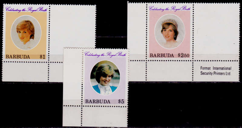 BARBUDA 1982, 21 June. BIRTH PRINCE WILLIAM OF WALES, set, MNH CV +/-R 115.00 view scans