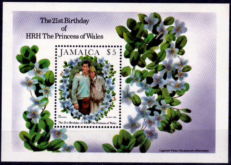 JAMAICA 1982, 30 Aug. 21st ANNIV BIRTH HRH PRINCESS OF WALES, m/sheet, MNH CV +/-R 105.00 view scans