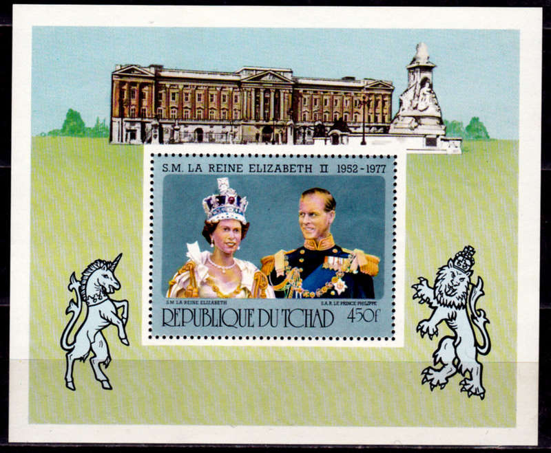 CHAD 1977, 15 June. 25th ANNIV REIGN QEII, minisheet, MNH CV +/-R 105.00 view scans