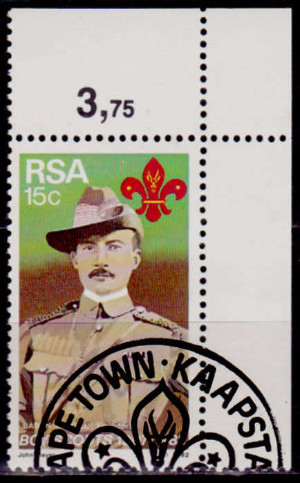RSA 1982, 22 Feb. 75th ANNIV BOY SCOUT MOVEMENT, single, CTO, CV R ?? view scans