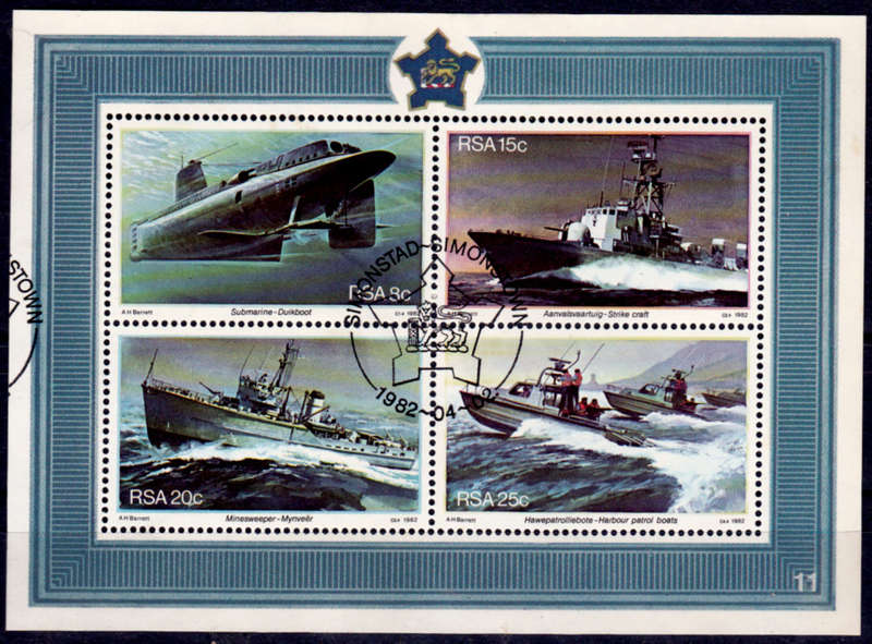 RSA 1982, 2 April. ANNIV of SIMONSTOWN, minisheet, CTO, CV R ?? view scans