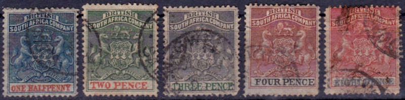 BSAC 1892, 2 Jan. DEFINITIVE ISSUE, short set, UH, CV R 1,050.00 view scans